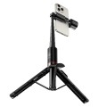 Selfie stick tripod z pilotem bezprzewodowym + światłem LED Hoco K34 czarny (4).jpg