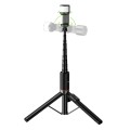 Selfie stick tripod z pilotem bezprzewodowym + światłem LED Hoco K34 czarny (5).jpg