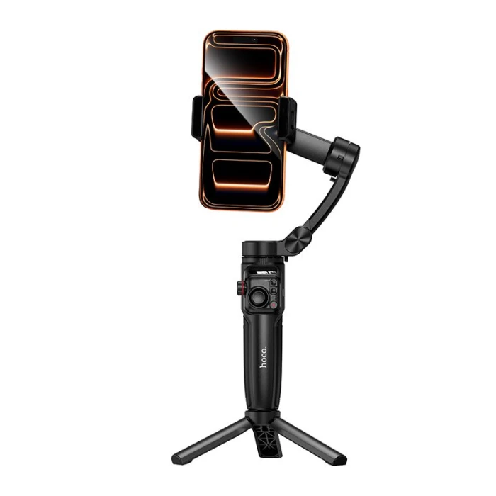 Gimbal z 3-osiową stabilizacją z pilotem bezprzewodowym Hoco K91 czarny (9).jpg
