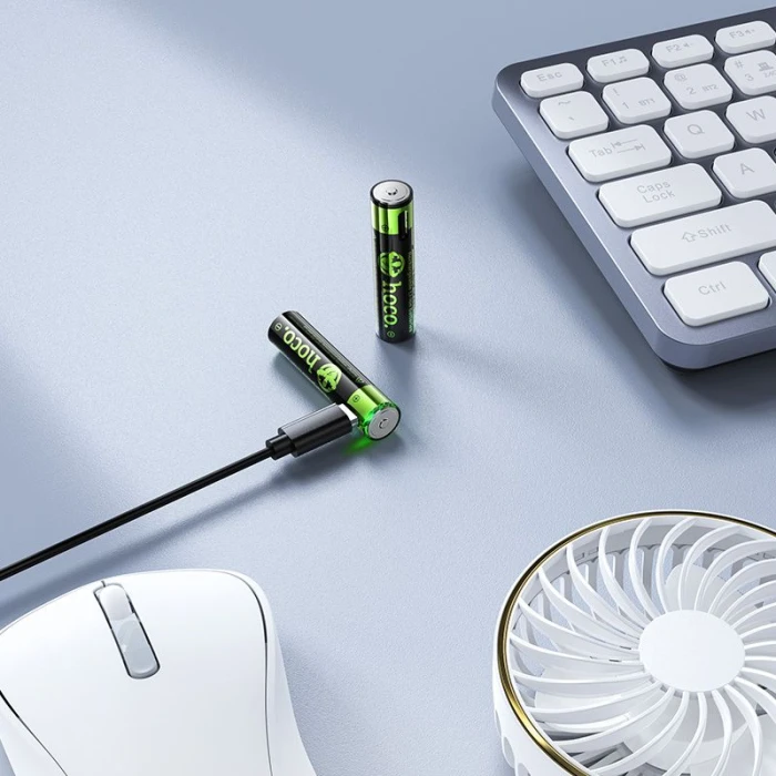 Bateria akumulatorowa AAA R3 320 mAh z gniazdem USB C + kabel USB A do 2 x USB C 2 szt Hoco JA4 czarna (3).jpg