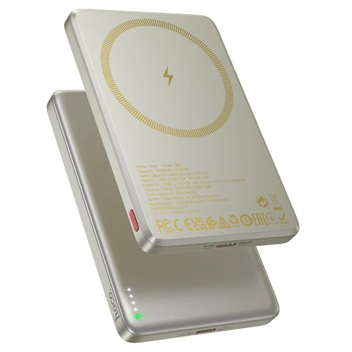 Powerbank zgodny z MagSafe Hoco 5000 mAh QC PD 2A 20W Q26 pomarańczowy (5).jpg