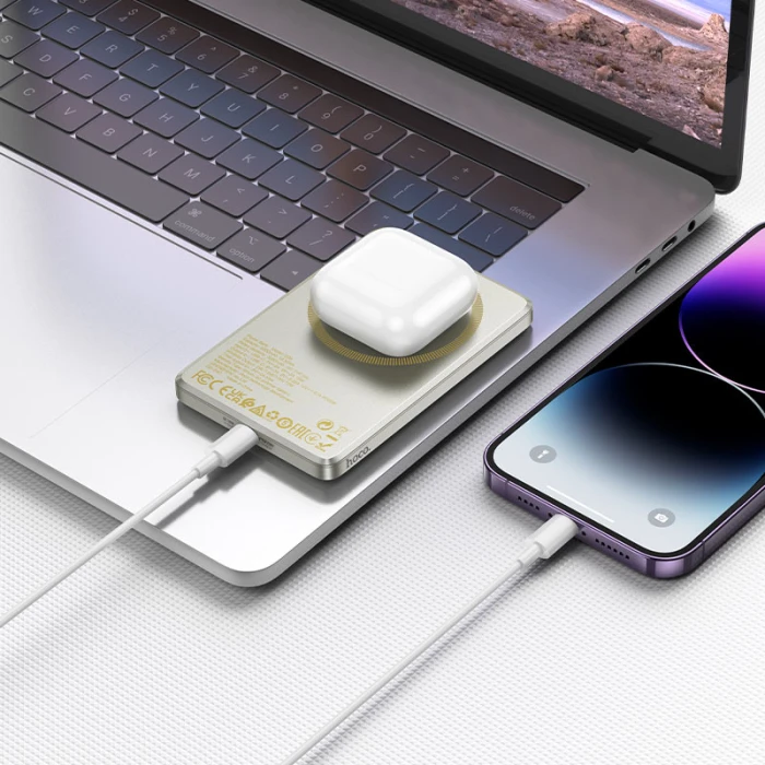 Powerbank zgodny z MagSafe 5000 mAh QC PD 2A 20W Q26 złoty Hoco (2).jpg