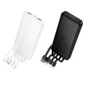 Powerbank Hoco 10000 mAh 2A z czterema wbudowanymi kablami USB A + USB C+ Lightning + Micro USB J163 czarny (4).jpg