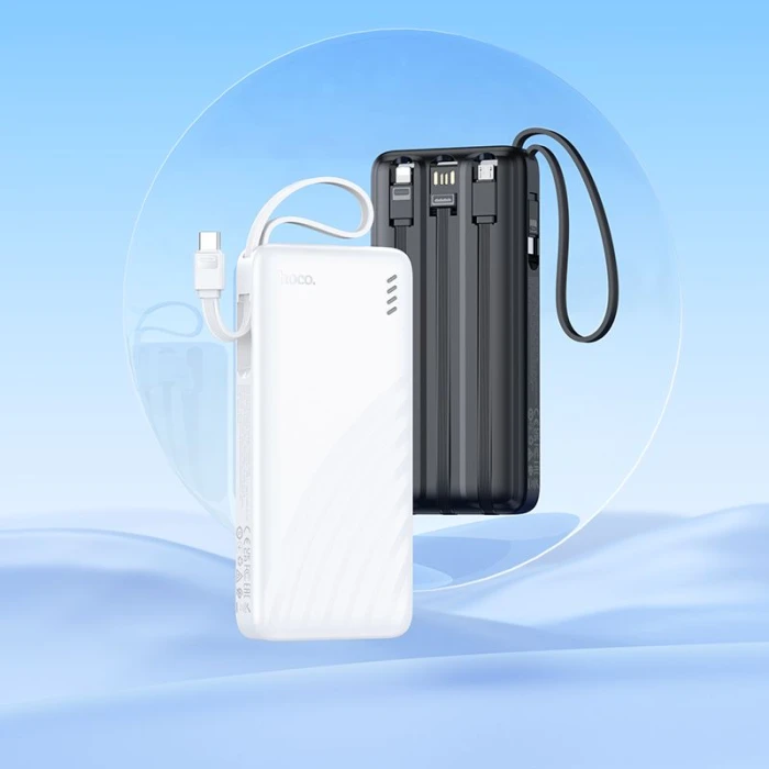 Powerbank Hoco 10000 mAh 2A z czterema wbudowanymi kablami USB A + USB C+ Lightning + Micro USB J146 czarny (4).jpg