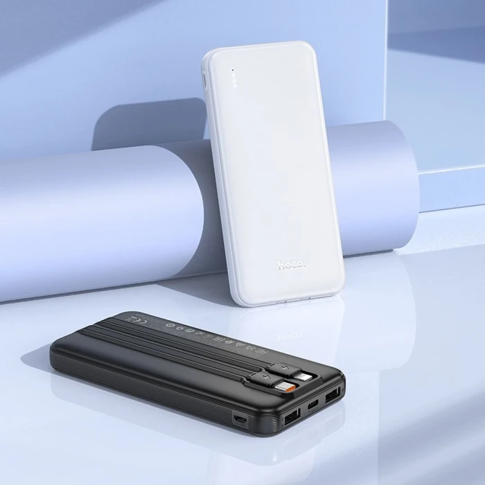 Powerbank Hoco 10000 mAh 2A z wbudowanymi kablami USB C + Lightning J118 czarny (4).jpg