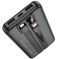 Powerbank Hoco 10000 mAh 2A z wbudowanymi kablami USB C + Lightning J118 czarny (1).jpg