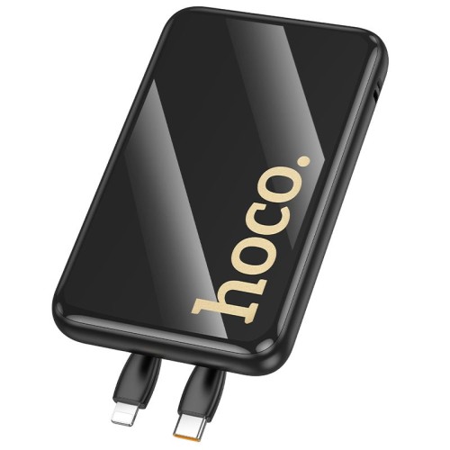 Powerbank Hoco 10000 mAh QC PD 22,5W z wbudowanymi kablami USB C + Lightning Q37 czarny (7).jpg
