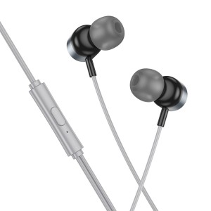 Słuchawki przewodowe USB C z mikrofonem M122 szare Hoco