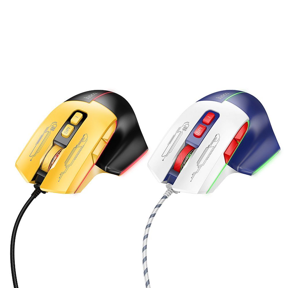 HOCO mysz komputerowa gamingowa przewodowa USB A 3600DPI GM31 czarno żółta (3).jpg
