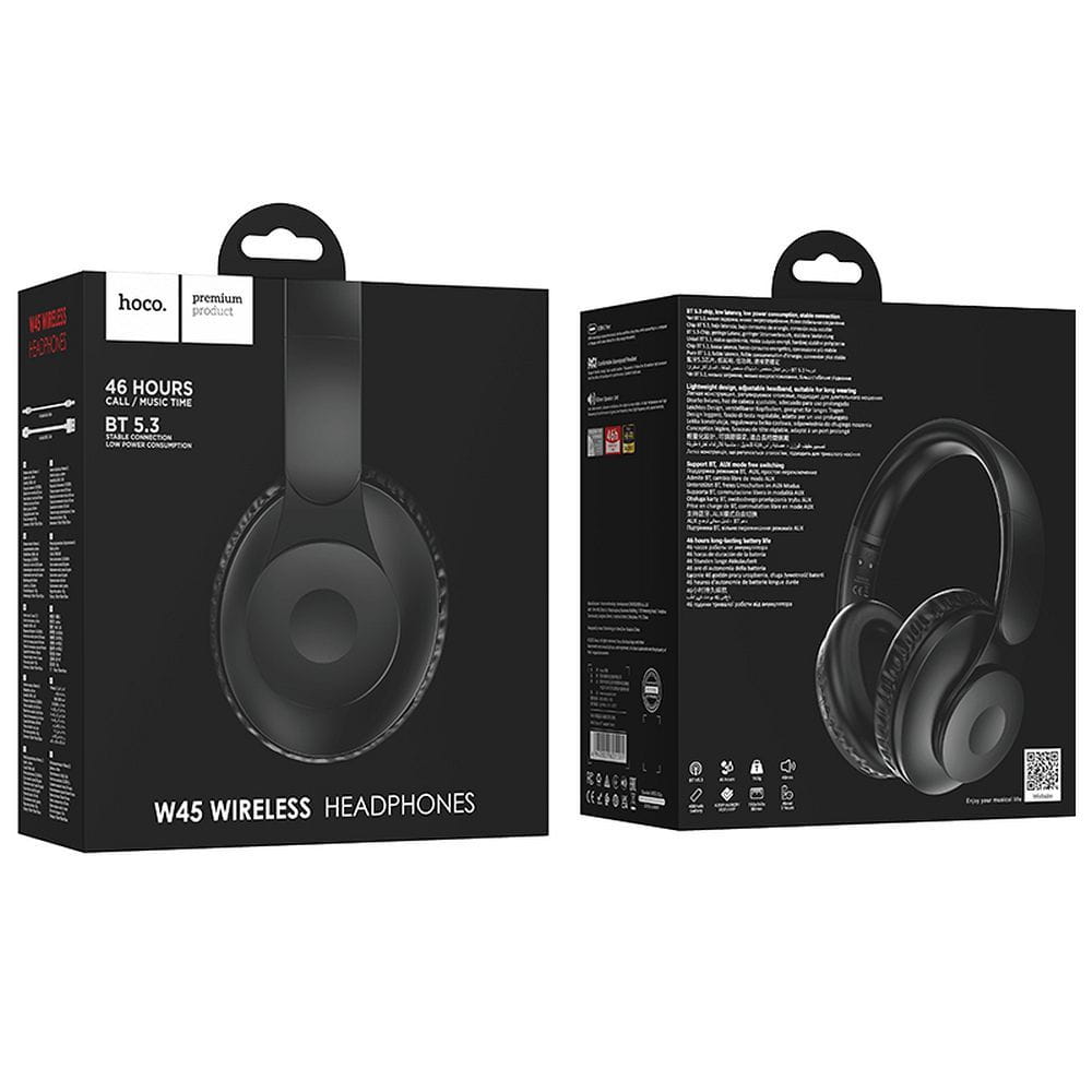HOCO słuchawki bezprzewodowe bluetooth nagłowne W45 czarne (2).jpg