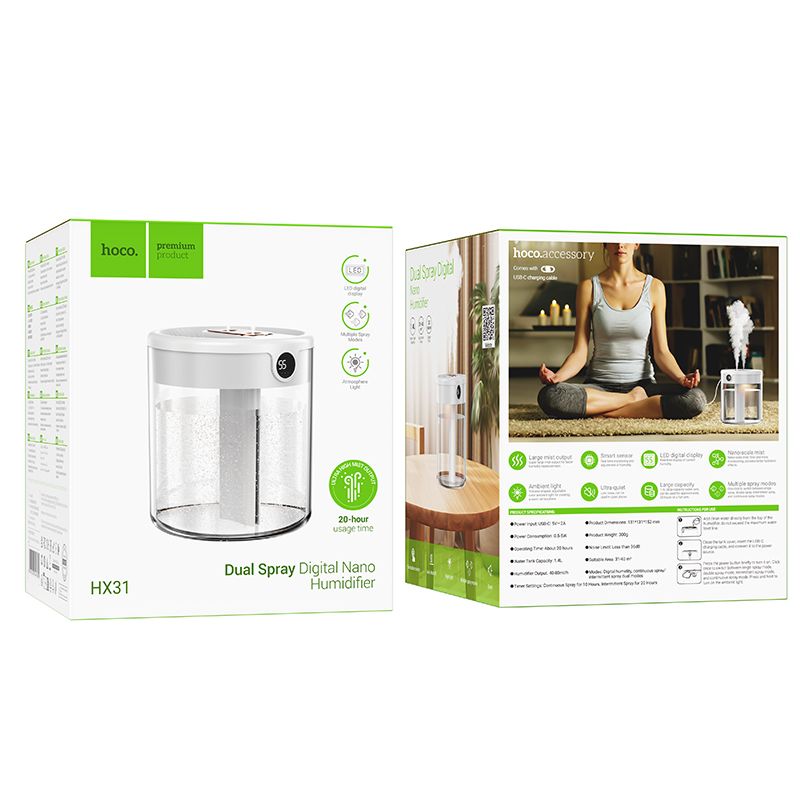 Nawilżacz powietrza Hoco z wyświetlaczem HX31 biały (1).jpg