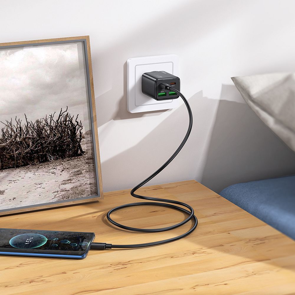 Ładowarka sieciowa do telefonu Hoco 2 x USB C + 2 x USB A QC3.0 PD 3A 30W N56 czarna (4).jpg