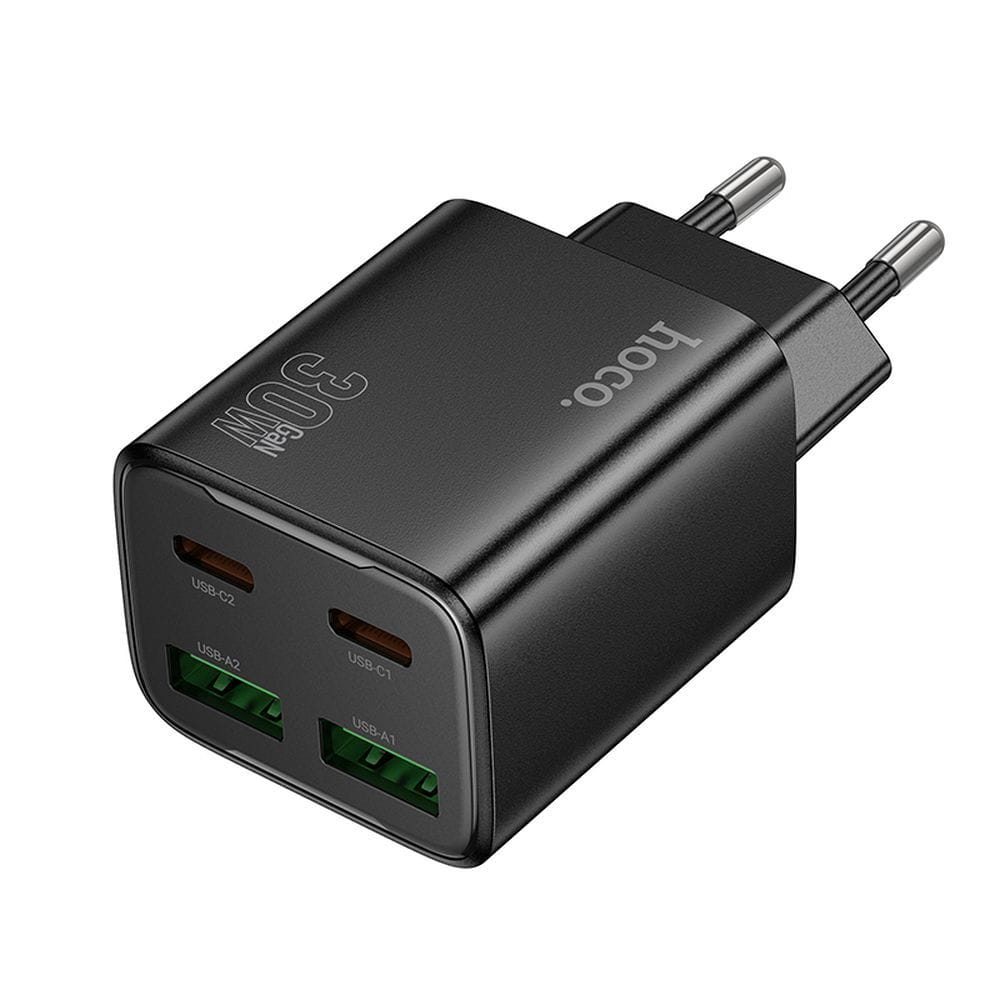 Ładowarka sieciowa do telefonu Hoco 2 x USB C + 2 x USB A QC3.0 PD 3A 30W N56 czarna (6).jpg