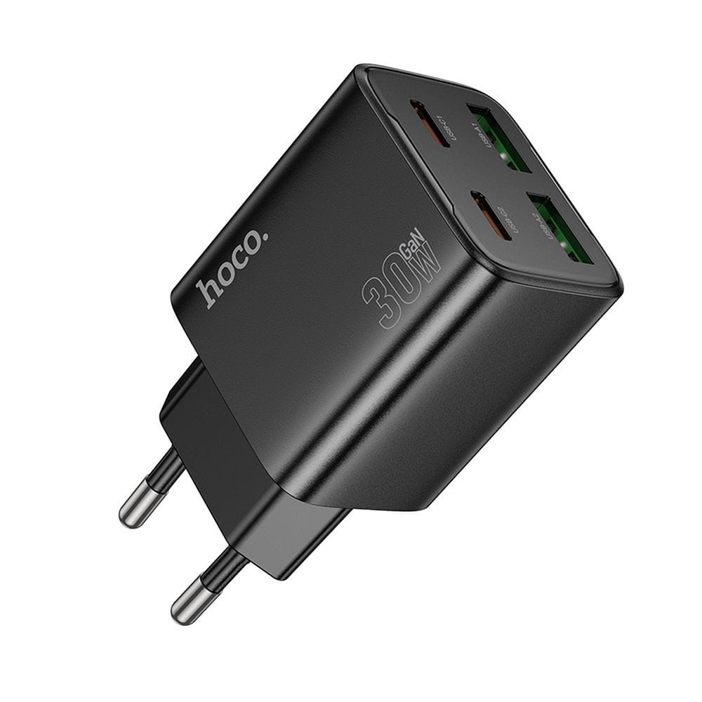 Ładowarka sieciowa do telefonu Hoco 2 x USB C + 2 x USB A QC3.0 PD 3A 30W N56 czarna (7).jpg