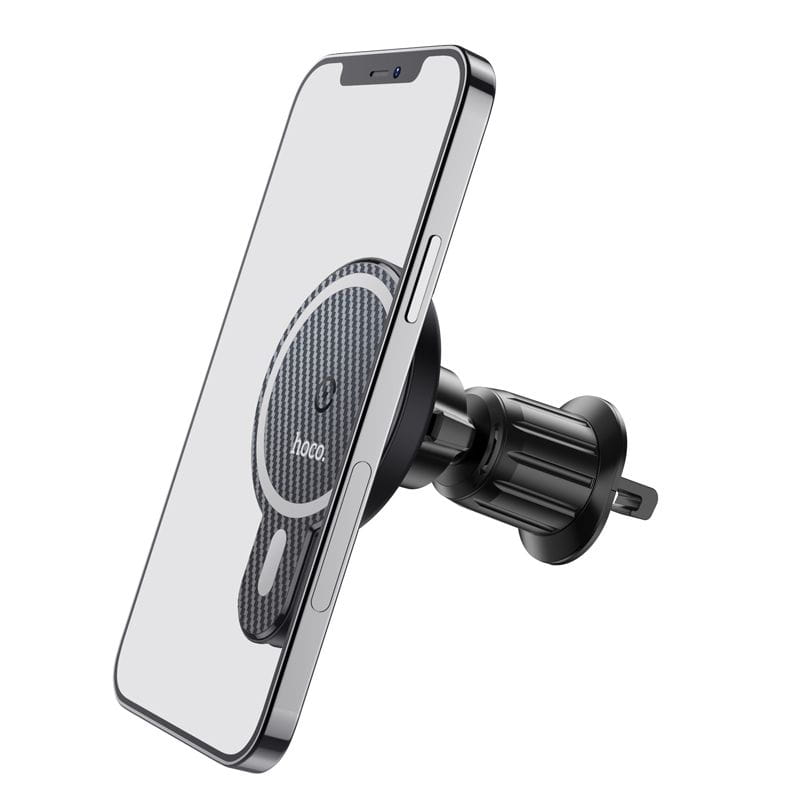 Uchwyt na telefon do samochodu indukcyjny zgodny z MagSafe Hoco 15W do kratki CA85 czarny (4).jpg