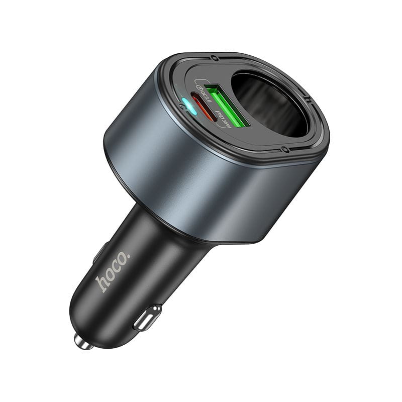 Ładowarka samochodowa Hoco USB A + USB C + gniazdo zapalniczki PD QC3.0 3A 35W Z56 czarna (9).jpg