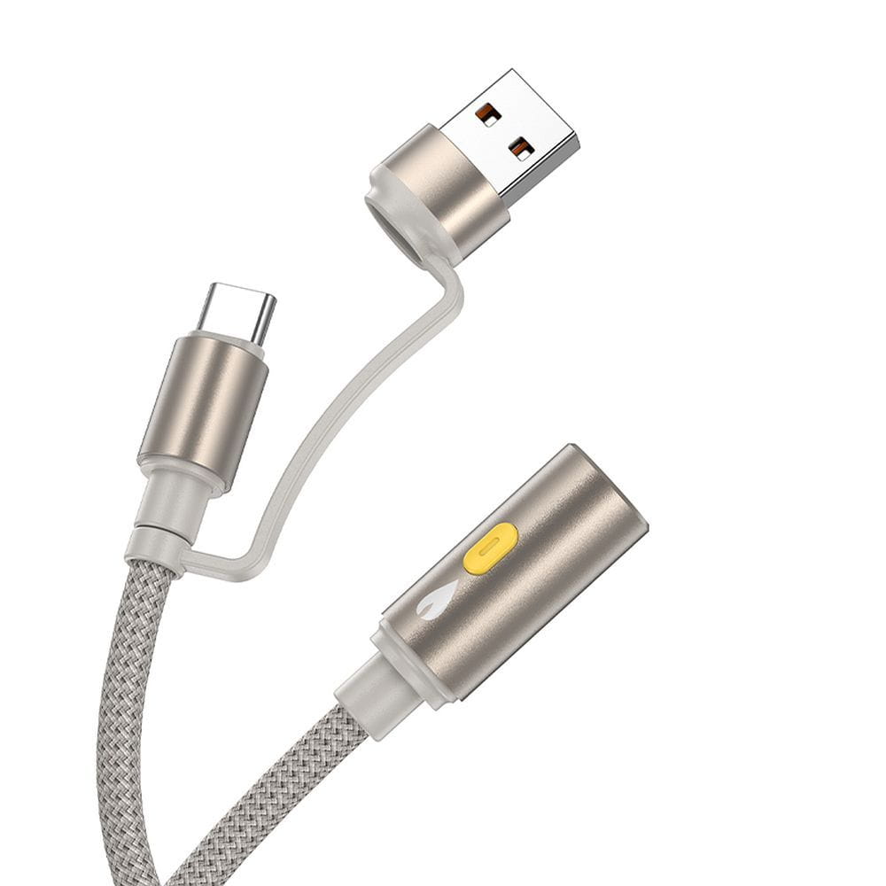 Kabel USB A  USB C do zapalniczka samochodowa Hoco 0,3 m UA38B złoty (3).jpg