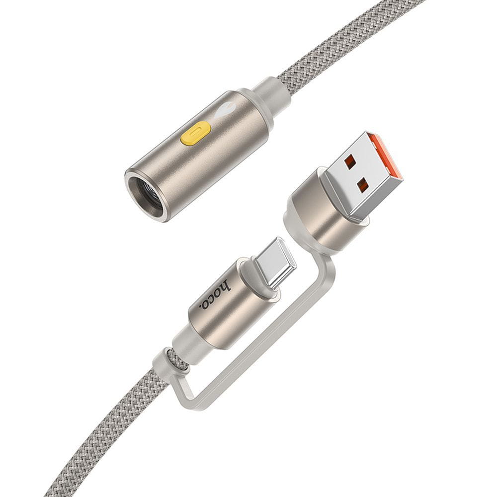 Kabel USB A  USB C do zapalniczka samochodowa Hoco 0,3 m UA38B złoty (5).jpg