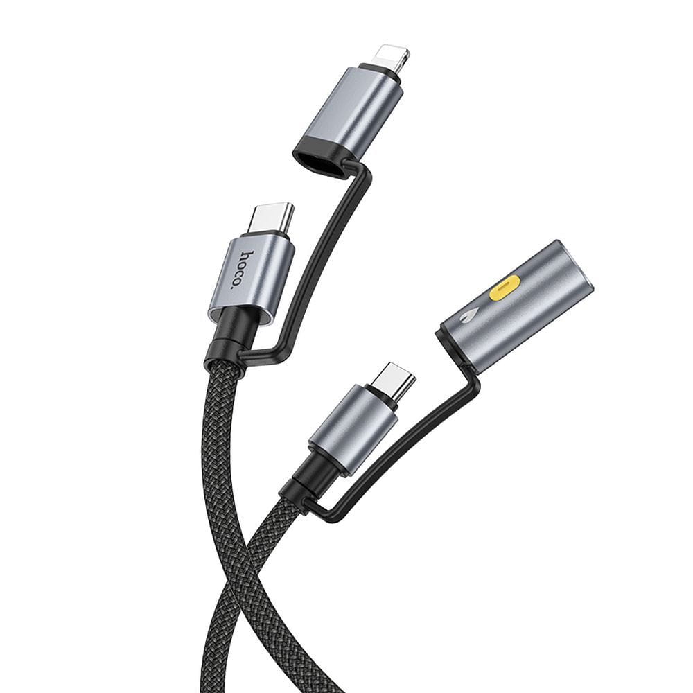 Kabel All-in-one USB C  Lightning do USB C  Zapalniczka samochodowa Hoco PD 3A 60W 1,2 m U138 1,2 m (3).jpg