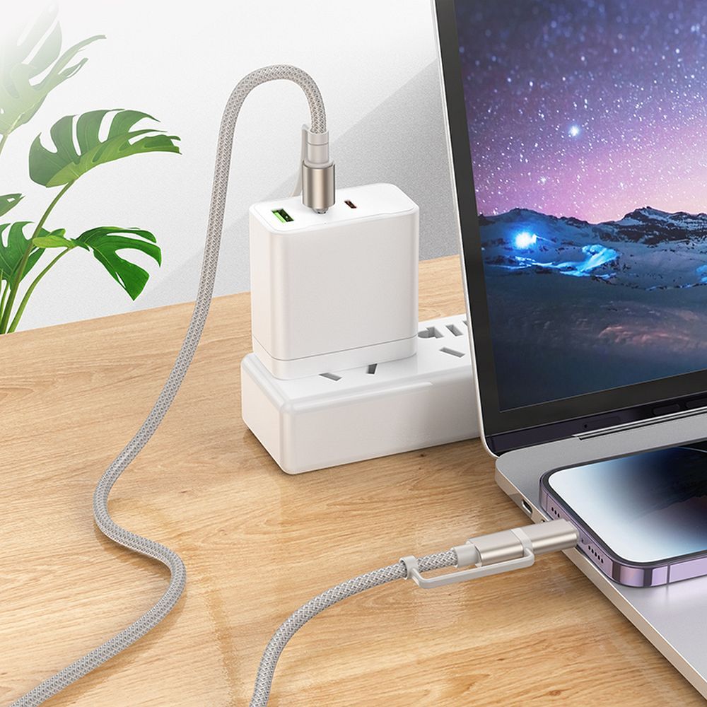 Kabel All-in-one USB C  Lightning do USB C  Zapalniczka samochodowa Hoco PD 3A 60W 1,2 m U138 czarny (2).jpg