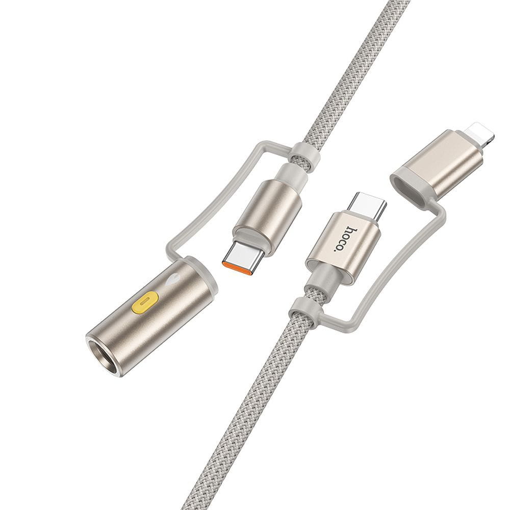 Kabel All-in-one USB C  Lightning do USB C  Zapalniczka samochodowa Hoco PD 3A 60W 1,2 m U138 czarny (4).jpg