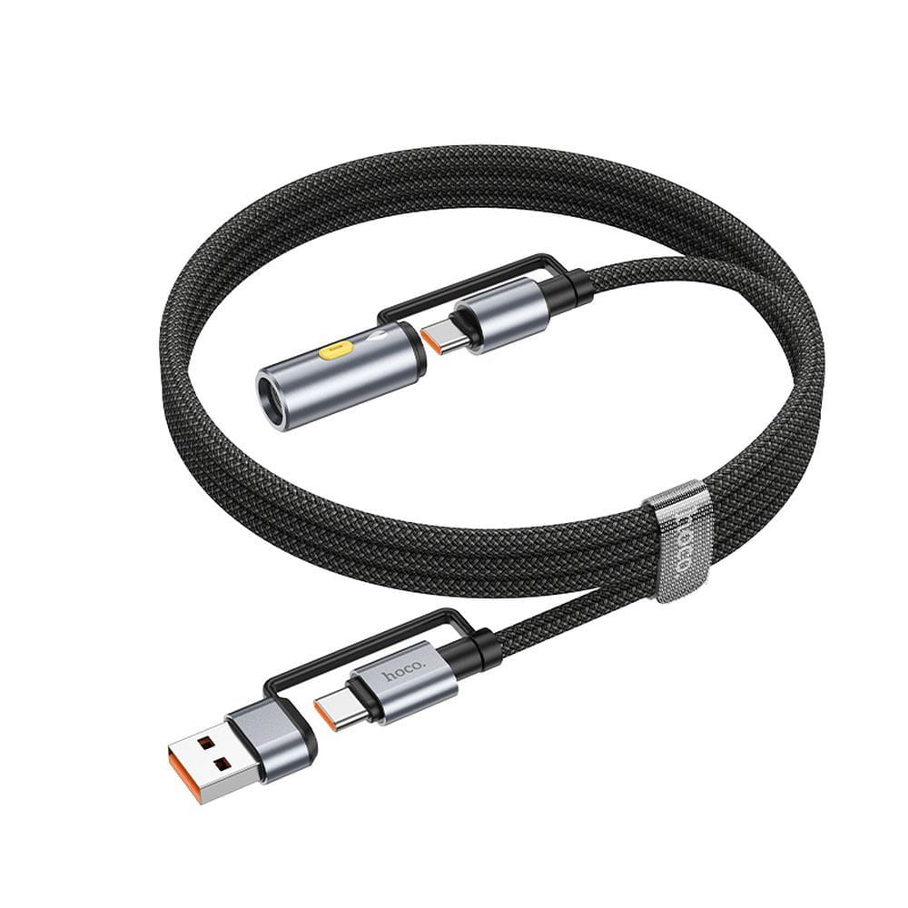 Kabel All-in-one USB A  USB C do USB C  Zapalniczka samochodowa Hoco 3A 60W 1,2 m U138 czarny (3).jpg