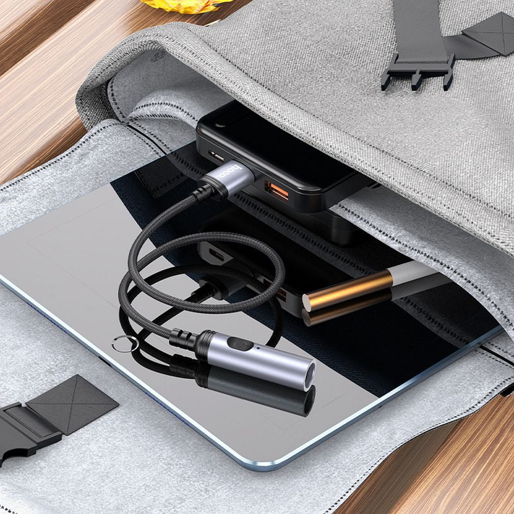 Adapter USB A do zapalniczka samochodowa Hoco 0,3 m UA30 czarny (2).jpg