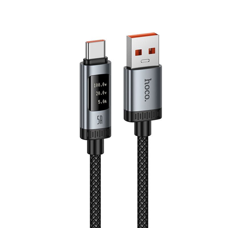 Kabel z wyświetlaczem USB A do USB C Hoco PD 6A 100W 1,2m U148 czarny (9).jpg