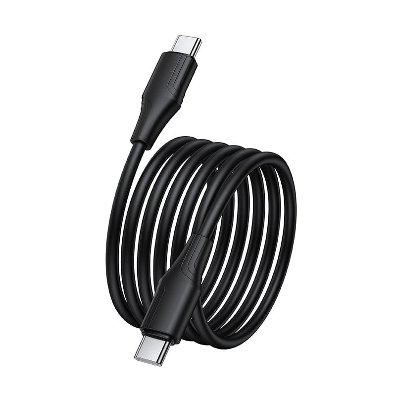 Kabel Silikonowy USB C do USB C Hoco 3A 60W 1 m X124 czarny (3).jpg