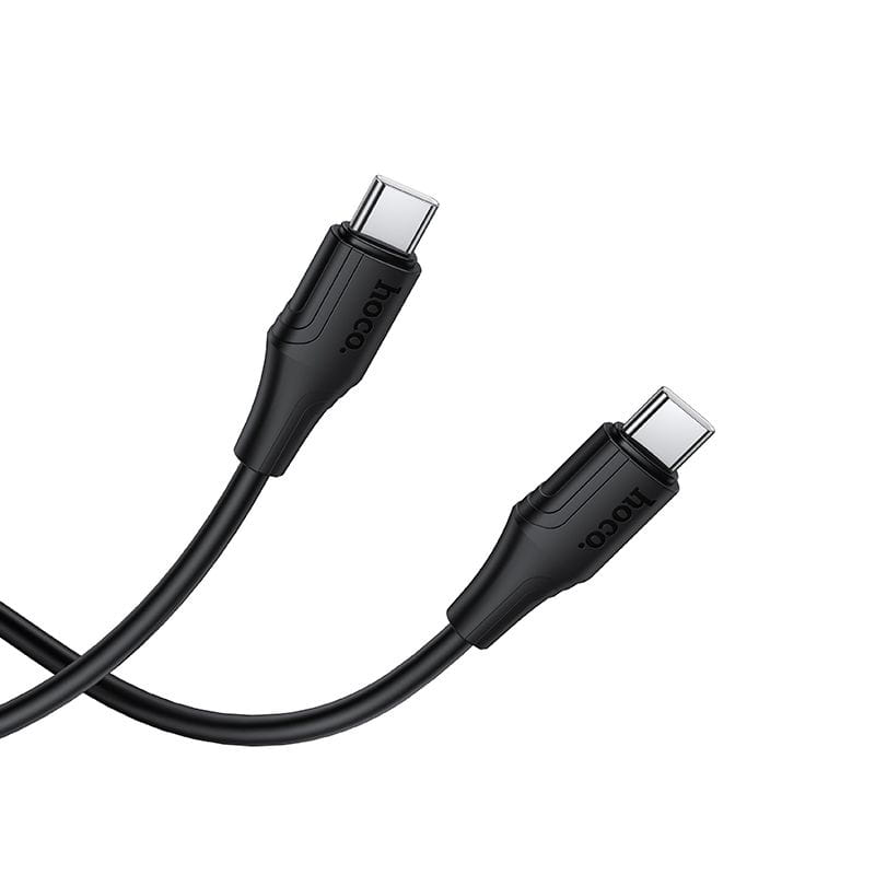 Kabel Silikonowy USB C do USB C Hoco 3A 60W 1 m X124 czarny (4).jpg
