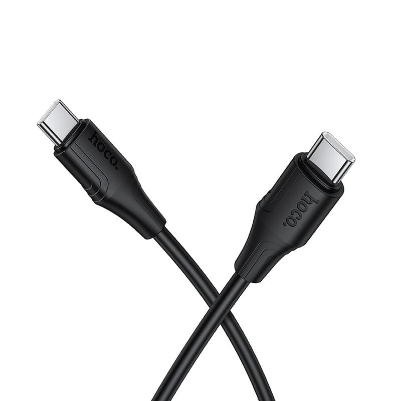 Kabel Silikonowy USB C do USB C Hoco 3A 60W 1 m X124 czarny (5).jpg