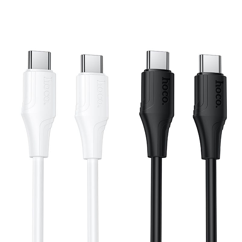 Kabel Silikonowy USB C do USB C Hoco 3A 60W 1 m X124 biały (4).jpg