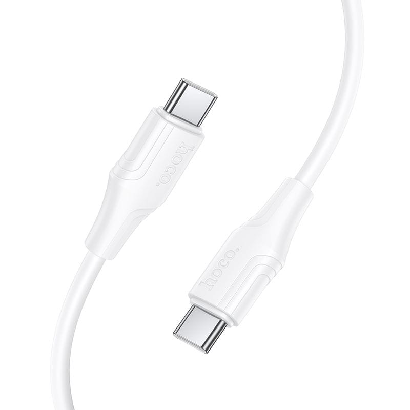 Kabel Silikonowy USB C do USB C Hoco 3A 60W 1 m X124 biały (6).jpg
