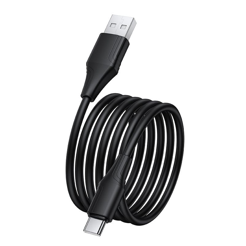 Kabel Silikonowy USB A do USB C Hoco 3A 1 m X124 czarny (5).jpg