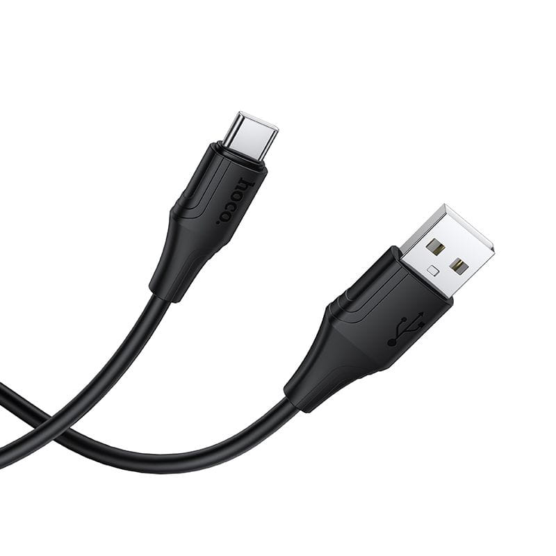Kabel Silikonowy USB A do USB C Hoco 3A 1 m X124 czarny (6).jpg
