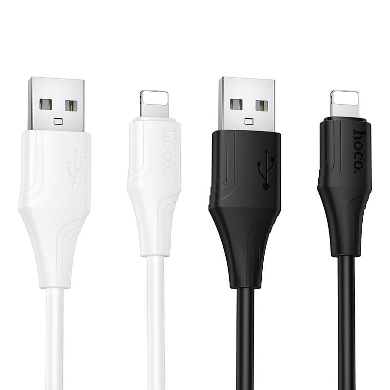 Kabel Silikonowy USB A do Lightning Hoco 27W 1 m X124 czarny (4).jpg