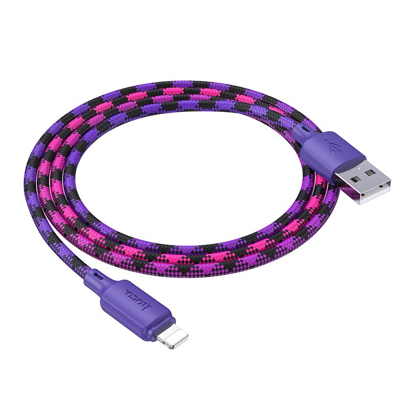 Kabel USB A do Lightning Hoco 2,4A 1 m X116 gradient fioletowy (4).jpg