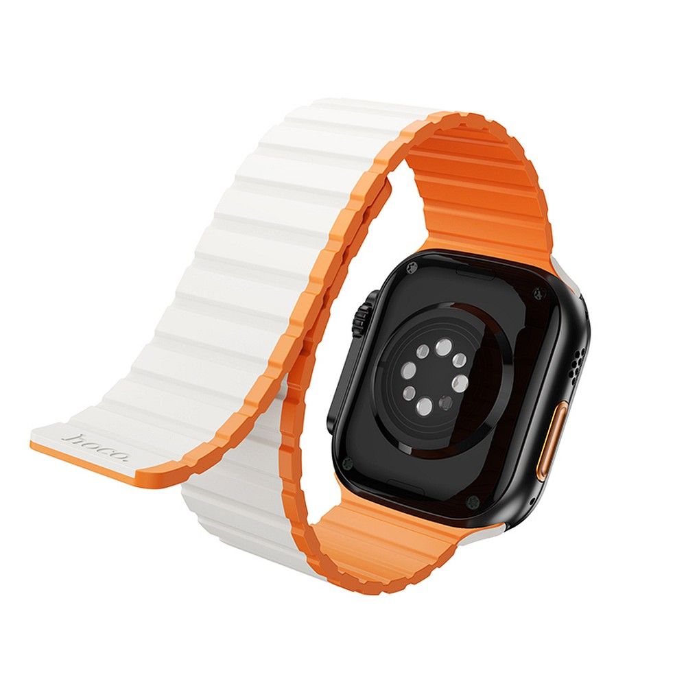 Pasek do Apple Watch Hoco magnetyczny silikon 38  40  41 mm AS102 gwiezdny z pomarańczowym (2).jpg