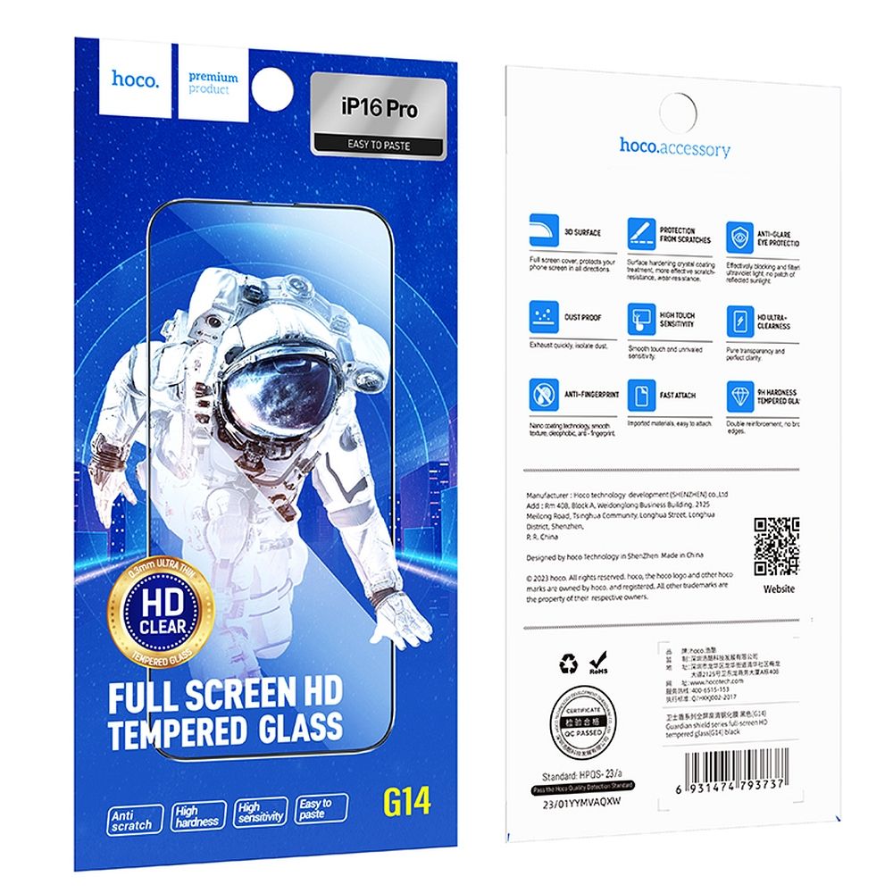 Szkło hartowane do iPhone 16 PRO  17  17 PRO Hoco HD 5D Guardian shield 10 sztuk G14 czarne (4).jpg