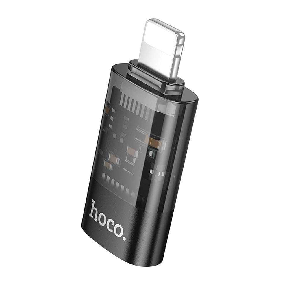 Adapter OTG Lightning do USB C Hoco UA36A transparentny czarny (5).jpg
