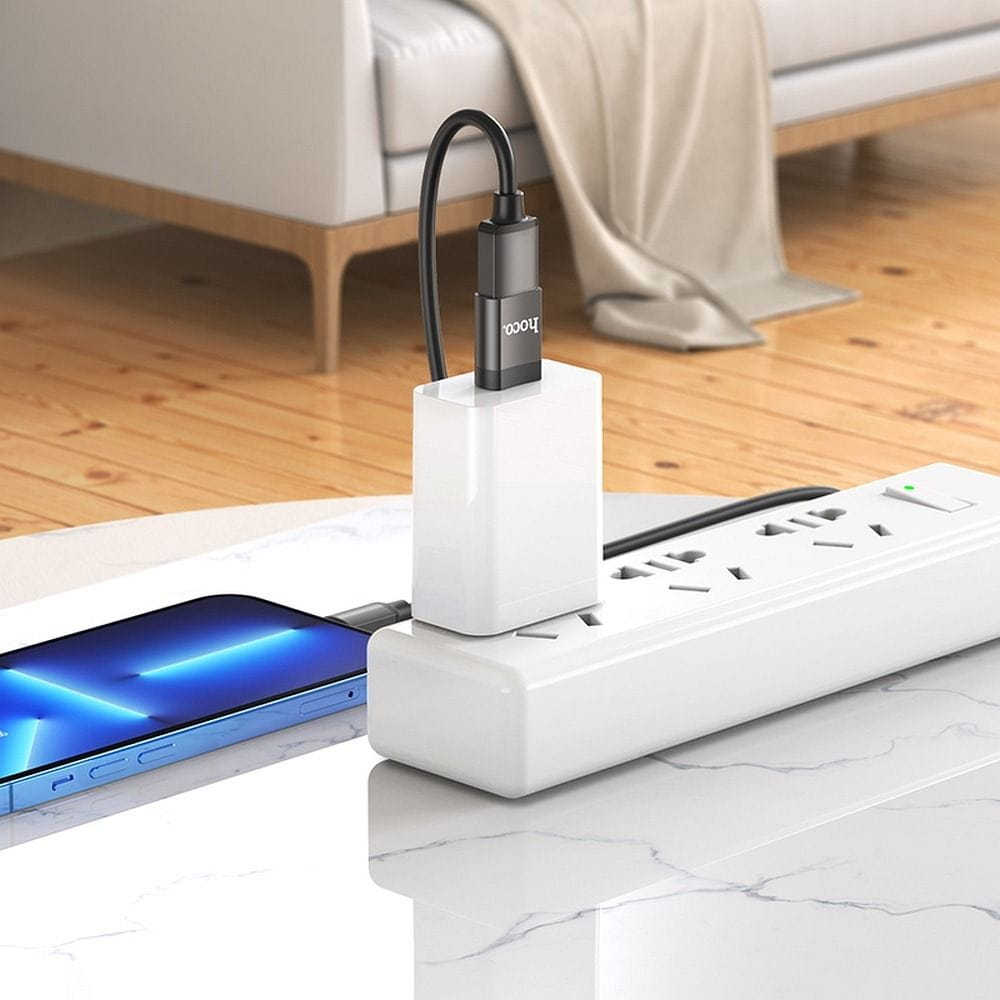 Adapter OTG USB C do USB A Hoco UA17 czarny (2).jpg