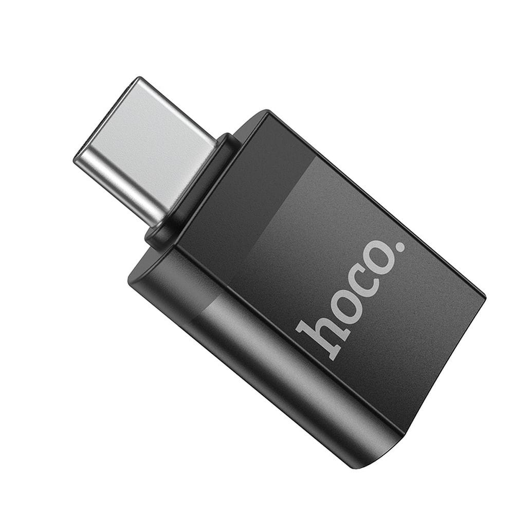 Adapter OTG USB C do USB A Hoco UA17 czarny (4).jpg