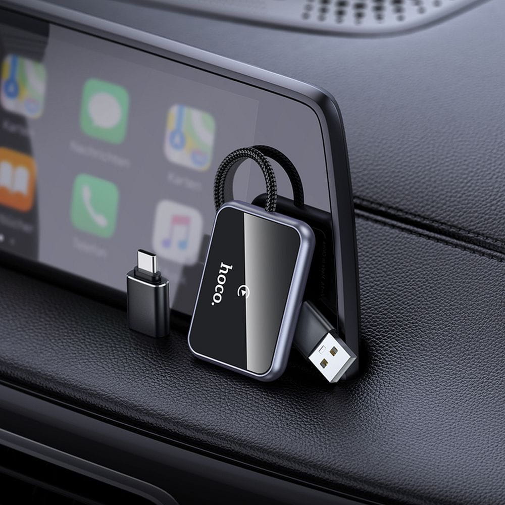 Bezprzewodowy adapter CarPlay Hoco USB A  USB C HU1 czarny (2).jpg
