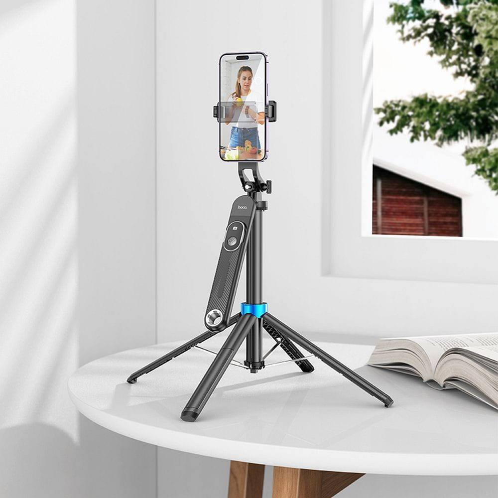 Selfie stick Hoco tripod z pilotem bezprzewodowym K22 czarny (2).jpg