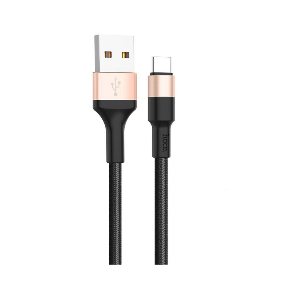 Kabel USB A do USB C Hoco 2A 1 m X26 czarno złoty (2).png