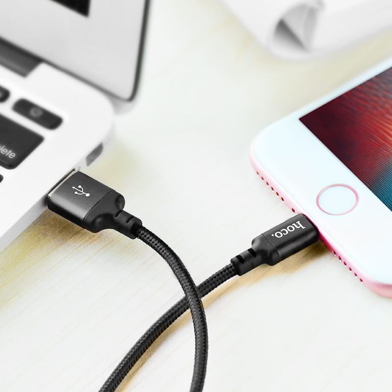 Kabel USB A do Lightning 1 m X14 czarny Hoco (6).jpg