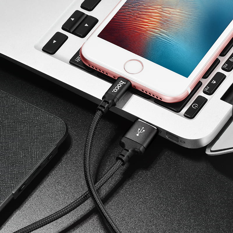 Kabel USB A do Lightning 1 m X14 czarny Hoco (7).jpg