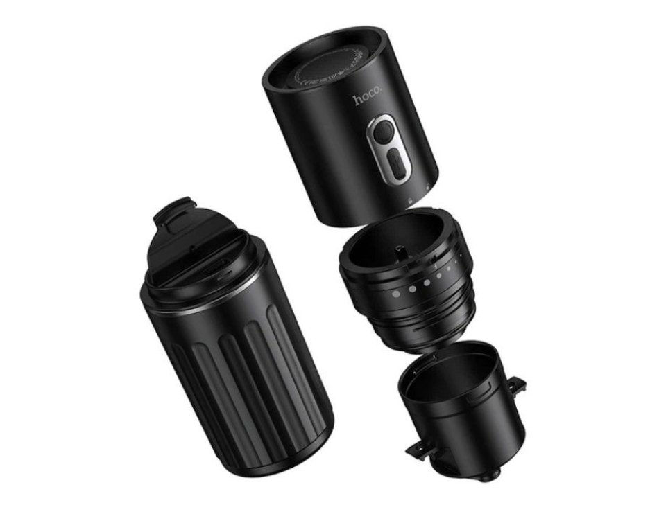 Przenośny kubek do kawy z ekspresem Hoco HX80 czarny (1).png