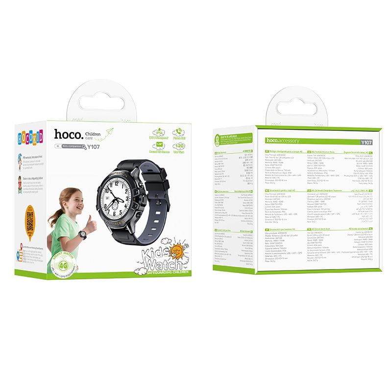 Smartwatch dla dzieci Hoco 1,28 4G GPS z funkcją rozmowy Y107 czarny (2).jpg