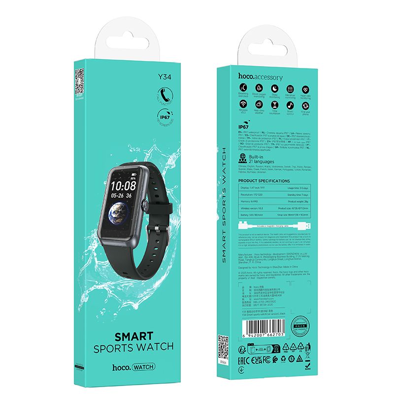 Smartwatch 1,47 IP67 z funkcją rozmowy Hoco Y34 czarny (1).jpg
